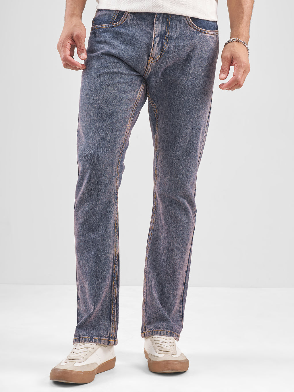 Highlander Men Rust Relaxed Fit Jeans - Rust - Image 1