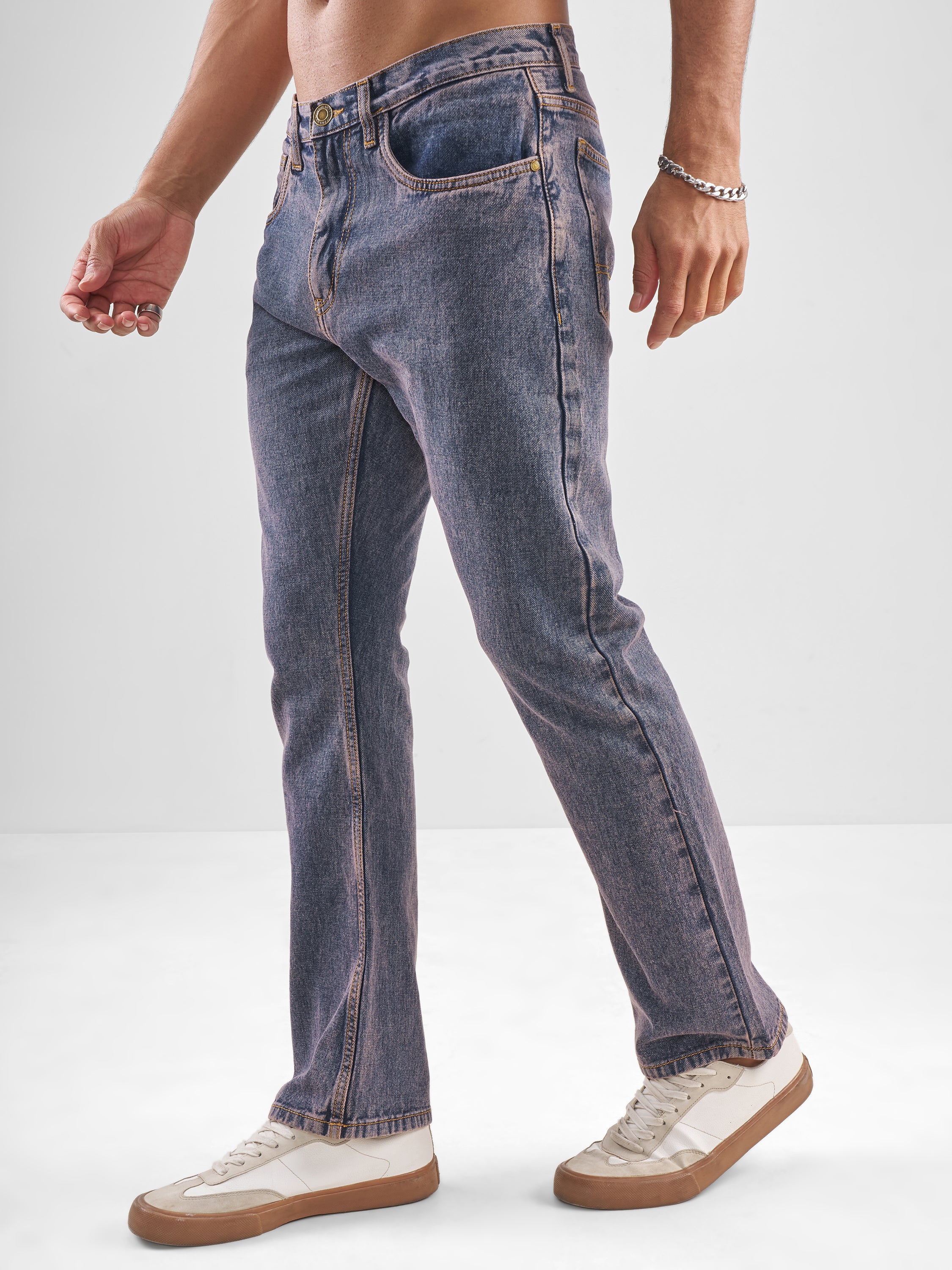 Highlander Men Rust Relaxed Fit Jeans - Rust - Image 4