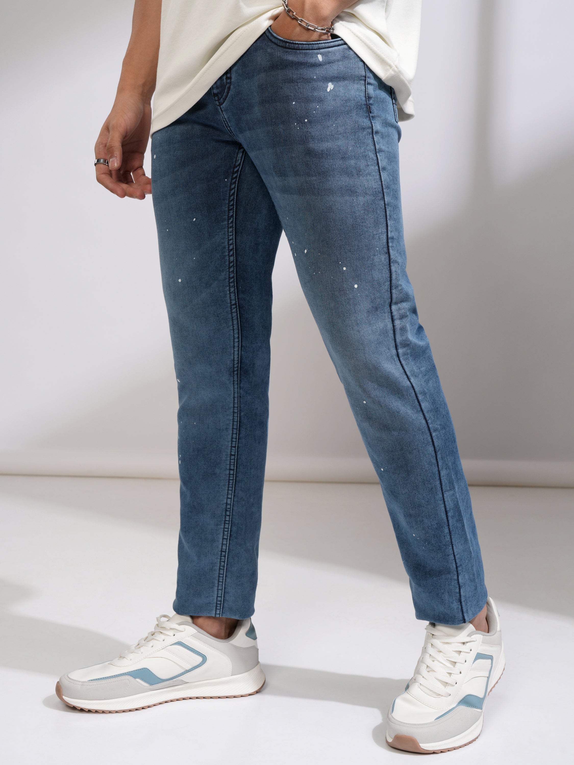 Highlander Men Blue Tapered Fit Stretchable Jeans - Blue - Image 4