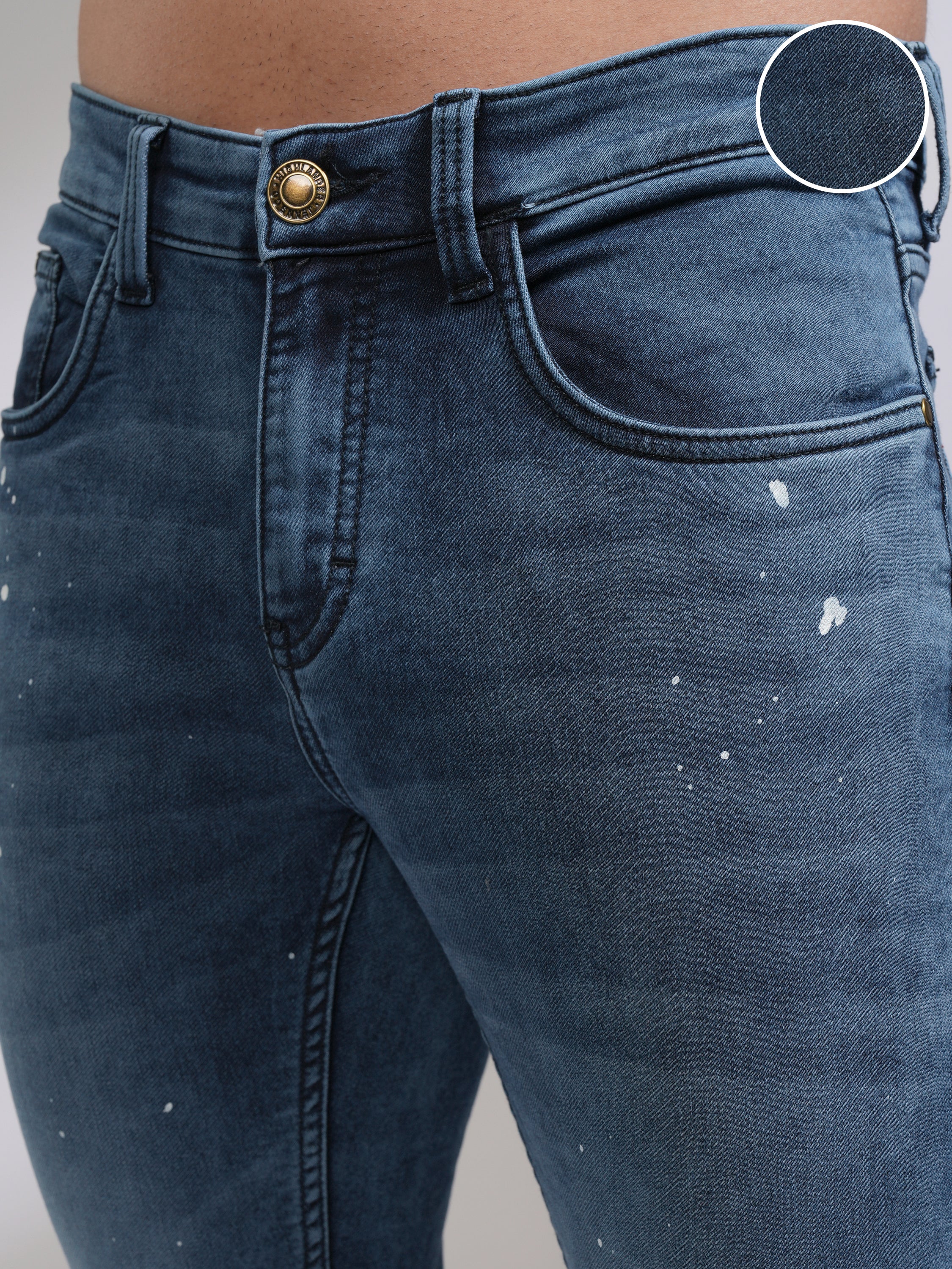 Highlander Men Blue Tapered Fit Stretchable Jeans - Blue - Image 5