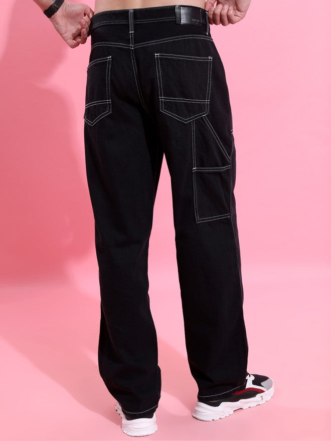 Highlander Men Black Straight Fit Jeans - Black - Image 3
