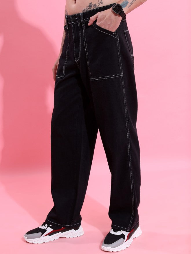 Highlander Men Black Straight Fit Jeans - Black - Image 4