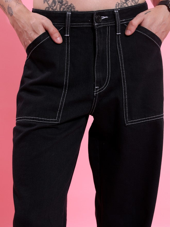 Highlander Men Black Straight Fit Jeans - Black - Image 5