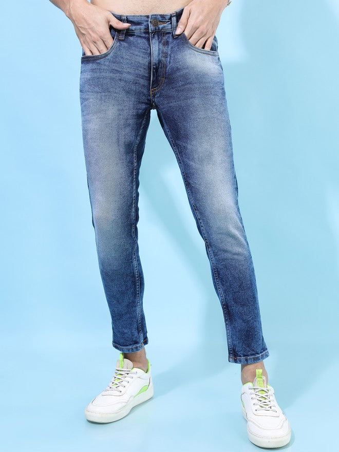 Highlander Men Blue Tapered Fit Stretchable Jeans - Blue - Image 5
