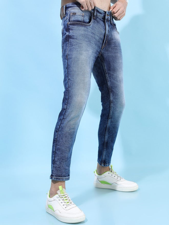 Highlander Men Blue Tapered Fit Stretchable Jeans - Blue - Image 7