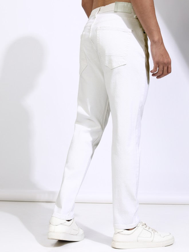Highlander Men White Slim Fit Stretchable Jeans - White - Image 3