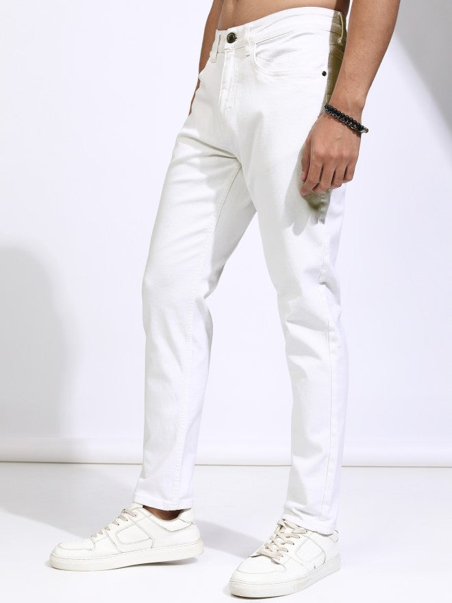 Highlander Men White Slim Fit Stretchable Jeans - White - Image 4