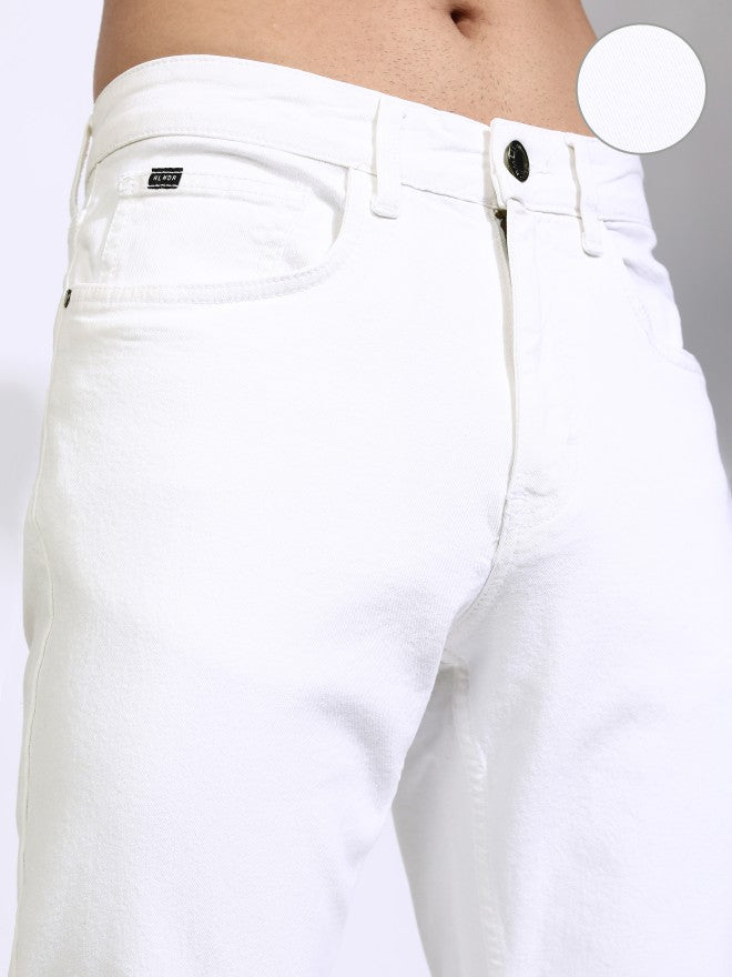 Highlander Men White Slim Fit Stretchable Jeans - White - Image 5