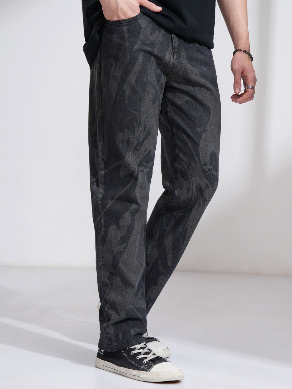 Highlander Men Grey Relaxed Fit Stretchable Jeans - Grey - Image 6