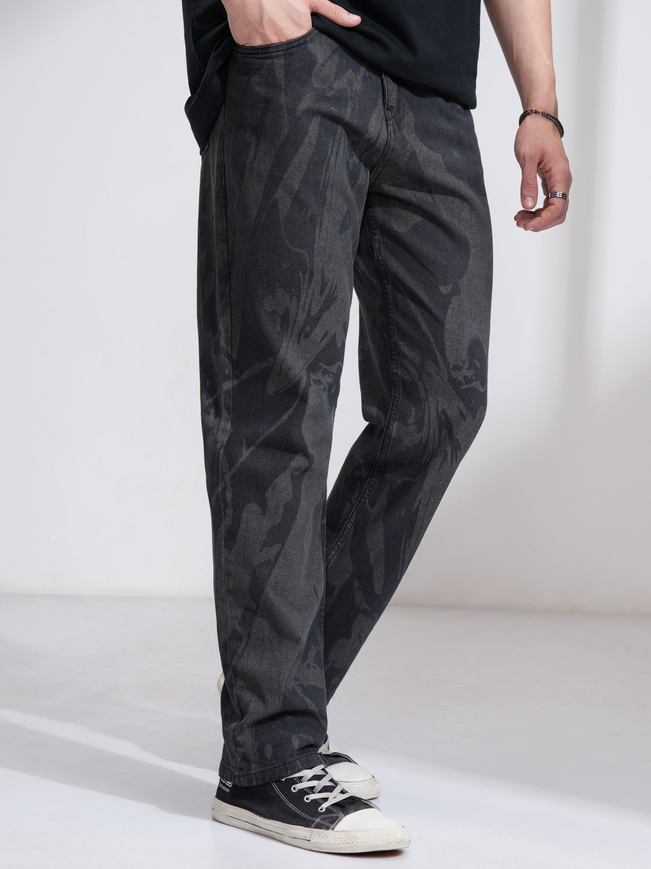 Highlander Men Grey Relaxed Fit Stretchable Jeans - Grey - Image 6