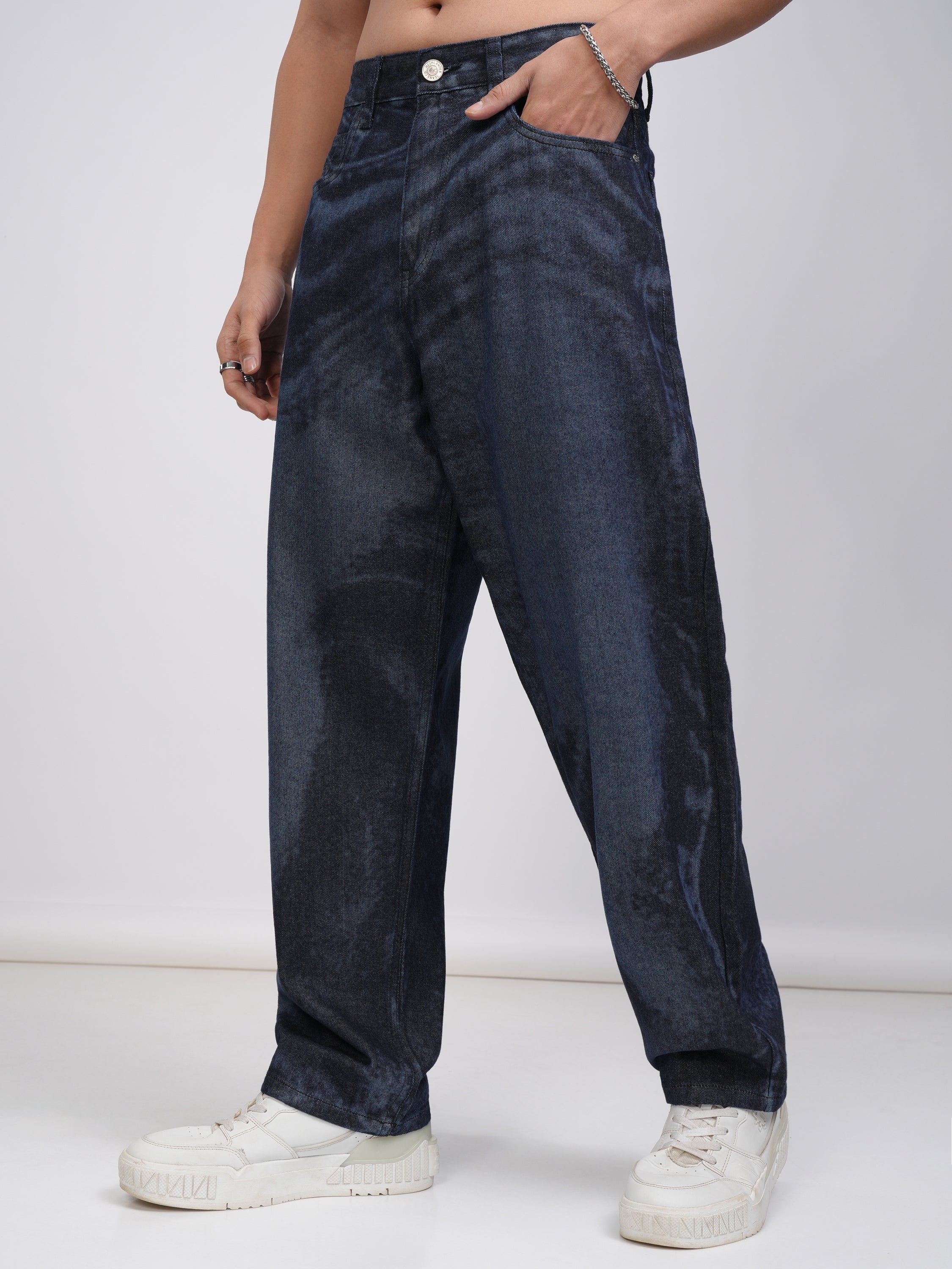 Highlander Men Blue Straight Fit Stretchable Jeans - Blue - Image 4