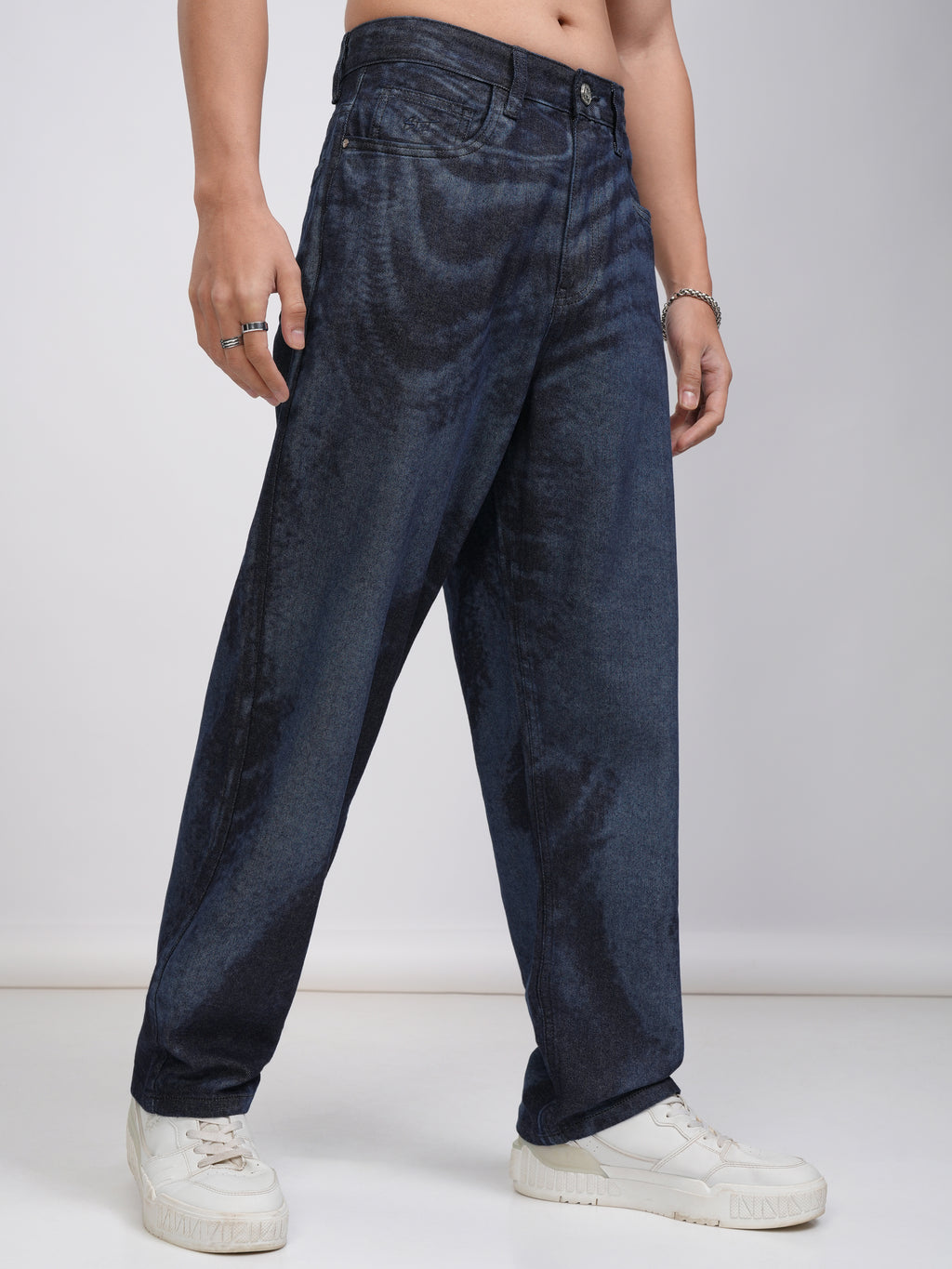 Highlander Men Blue Straight Fit Stretchable Jeans - Blue - Image 6