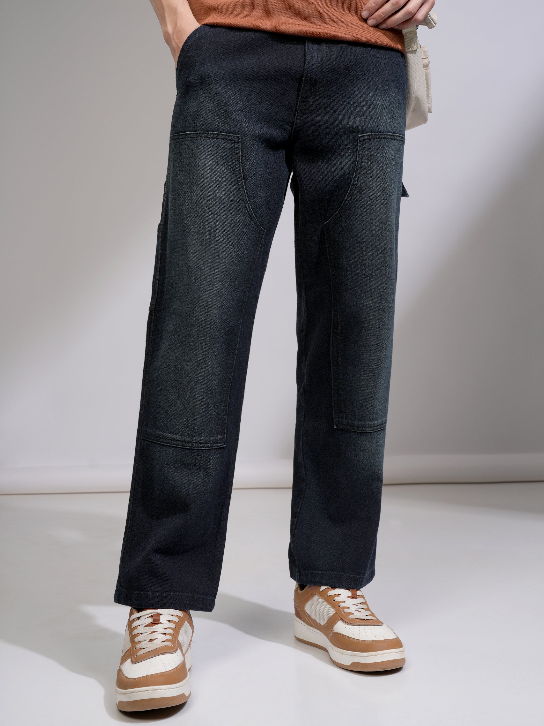 Highlander Men Navy Blue Regular Fit Stretchable Jeans - Navy Blue - Image 1