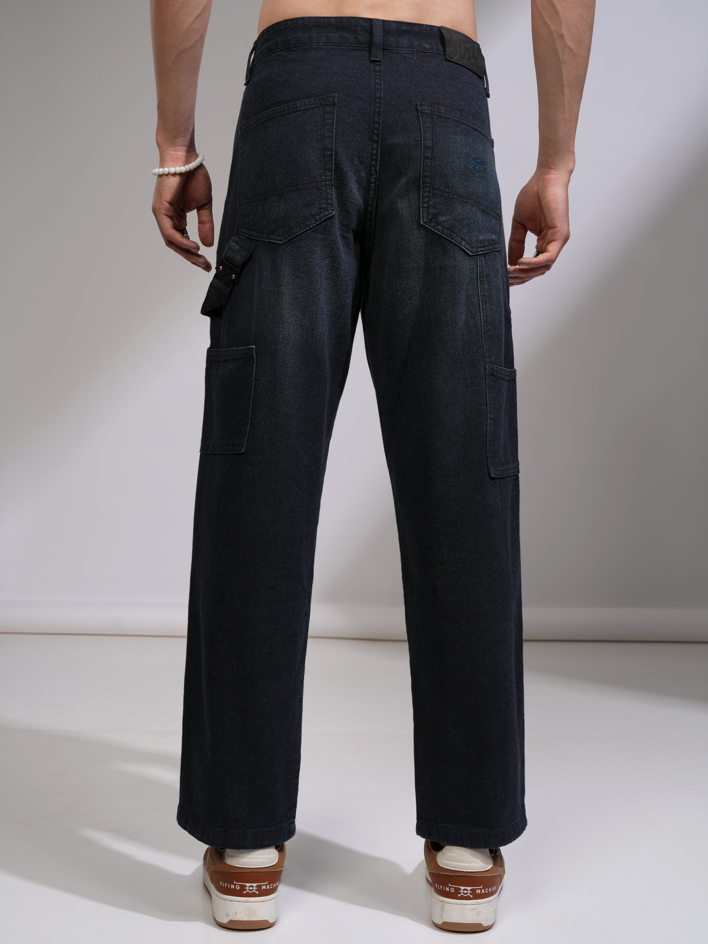 Highlander Men Navy Blue Regular Fit Stretchable Jeans - Navy Blue - Image 3