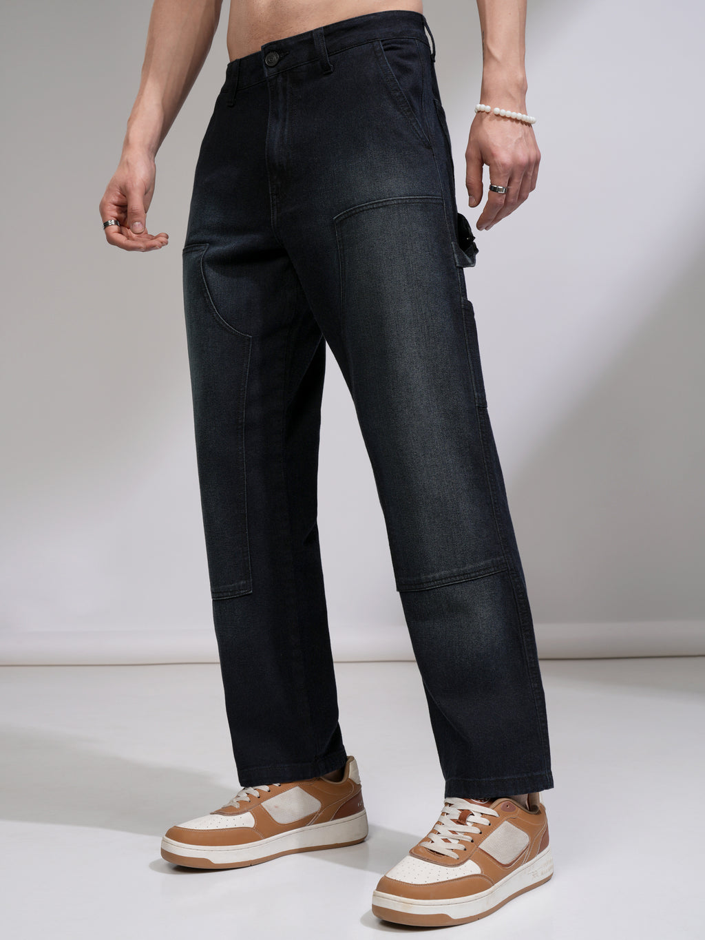 Highlander Men Navy Blue Regular Fit Stretchable Jeans - Navy Blue - Image 4