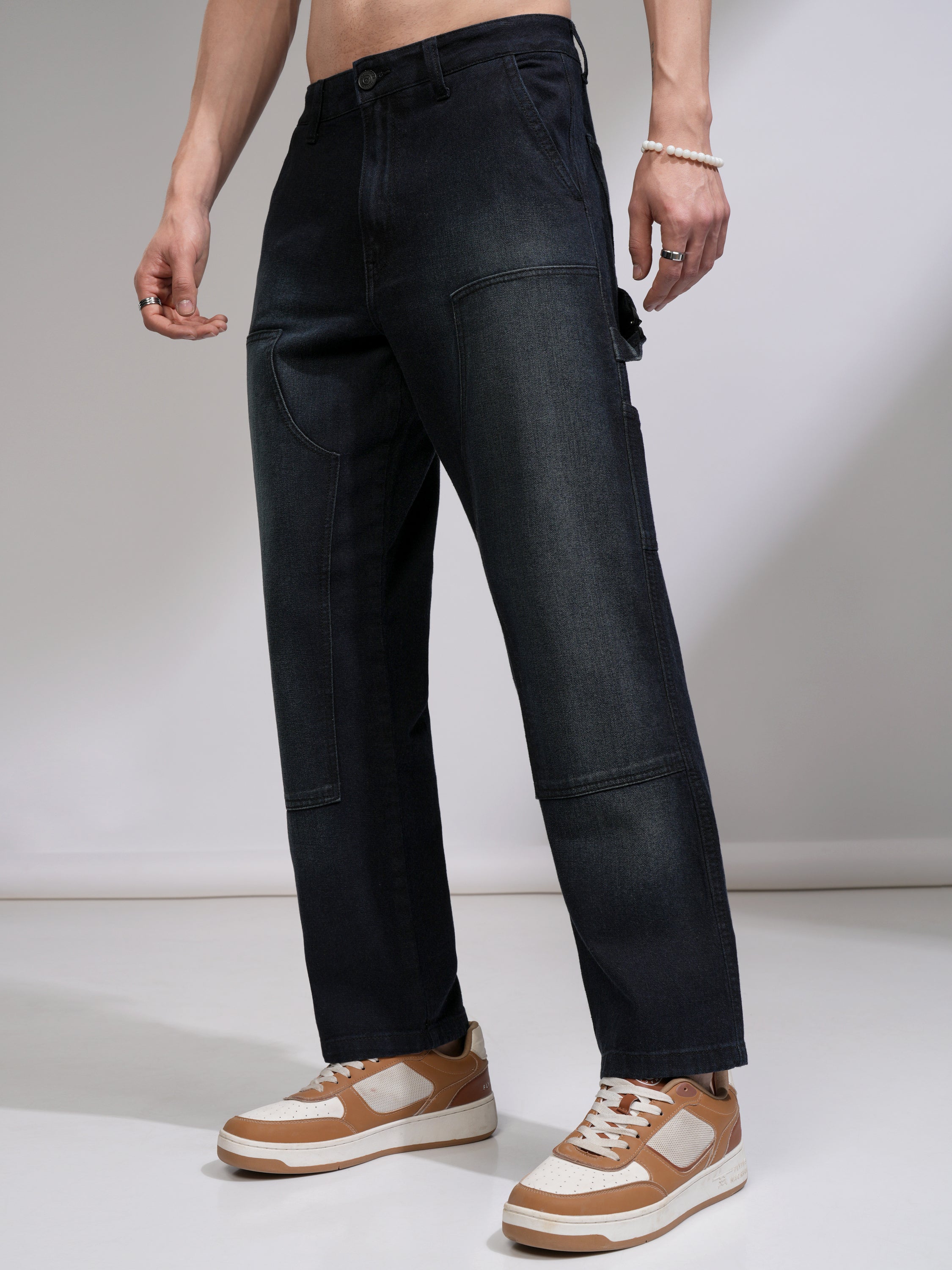 Highlander Men Navy Blue Regular Fit Stretchable Jeans - Navy Blue - Image 4