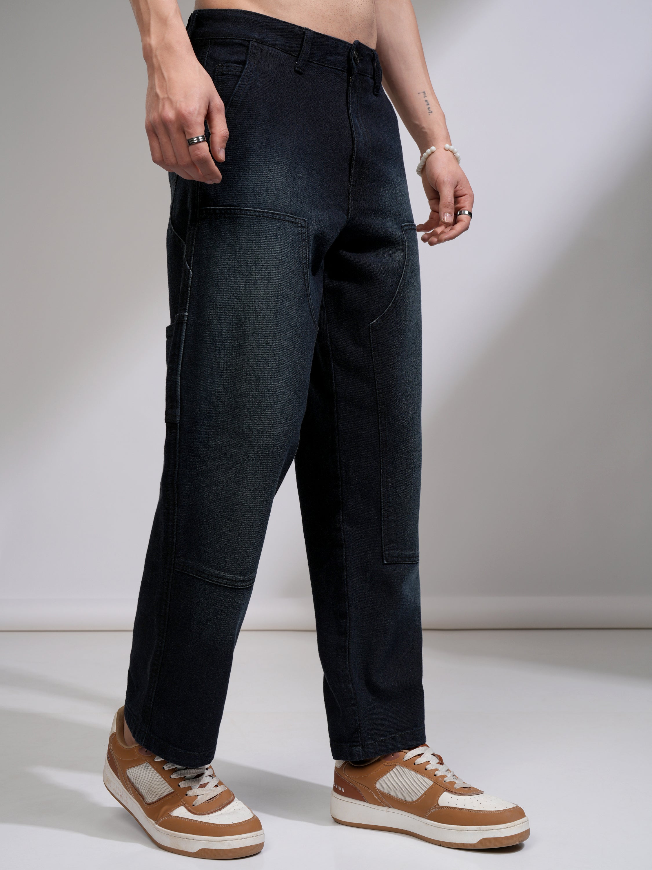 Highlander Men Navy Blue Regular Fit Stretchable Jeans - Navy Blue - Image 6