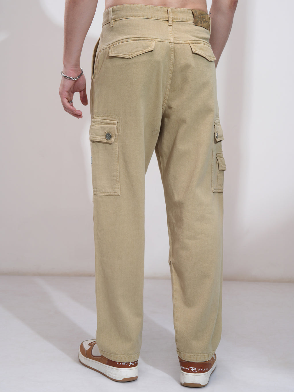 Highlander Men Khaki Straight Fit Stretchable Jeans - Khaki - Image 3