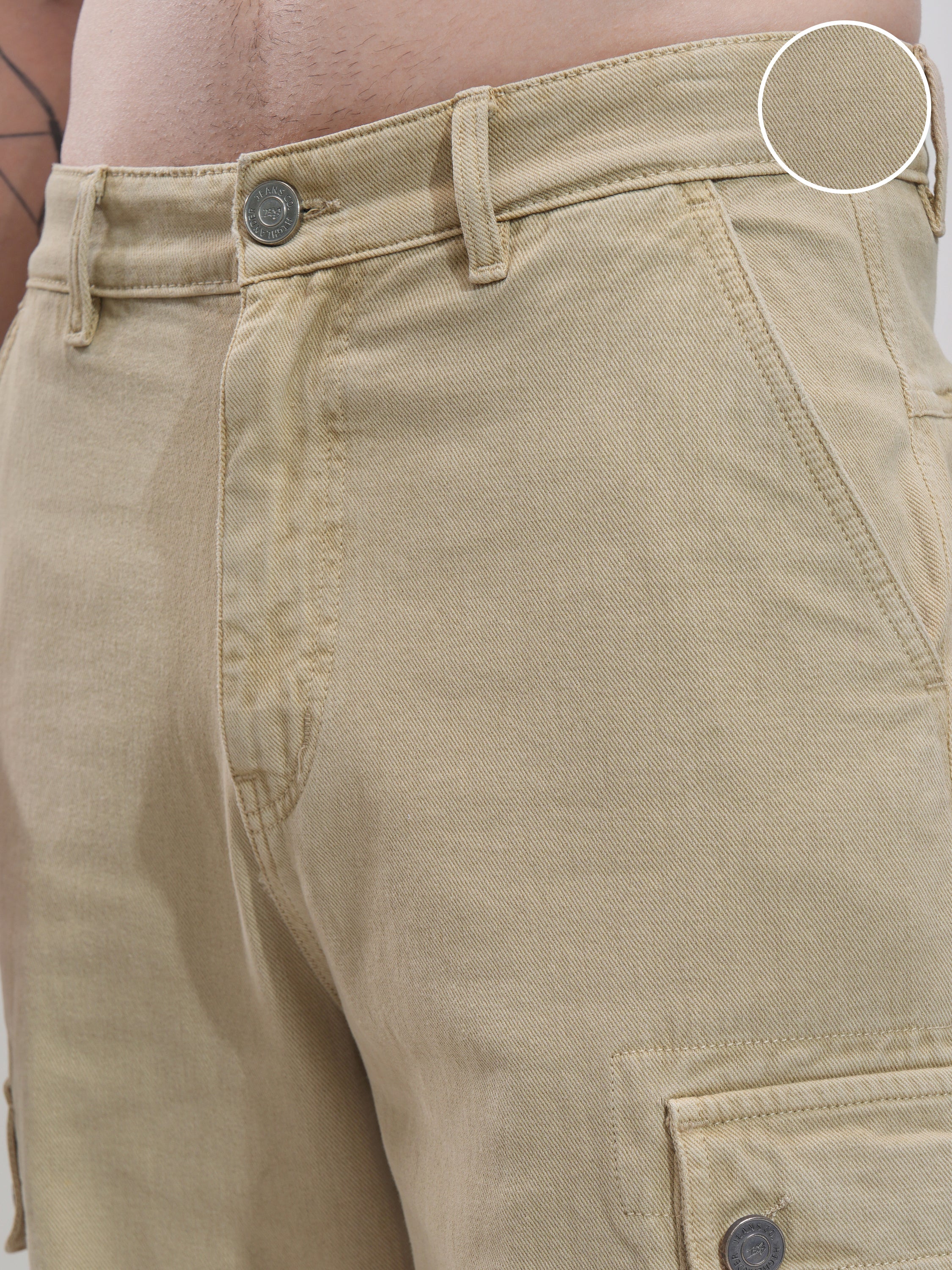 Highlander Men Khaki Straight Fit Stretchable Jeans - Khaki - Image 5