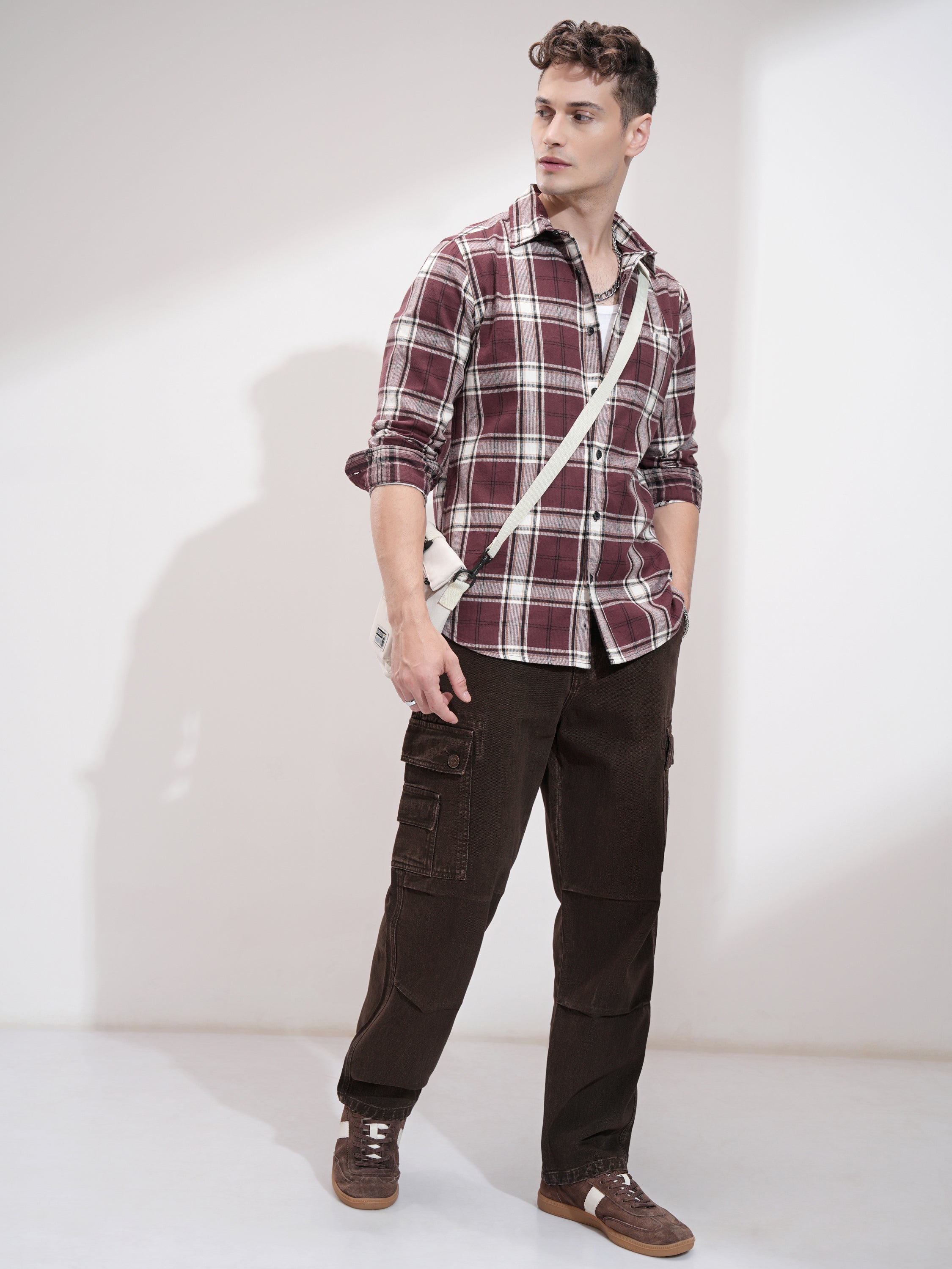 Highlander Men Coffee Brown Straight Fit Stretchable Jeans - Coffee Brown - Image 2
