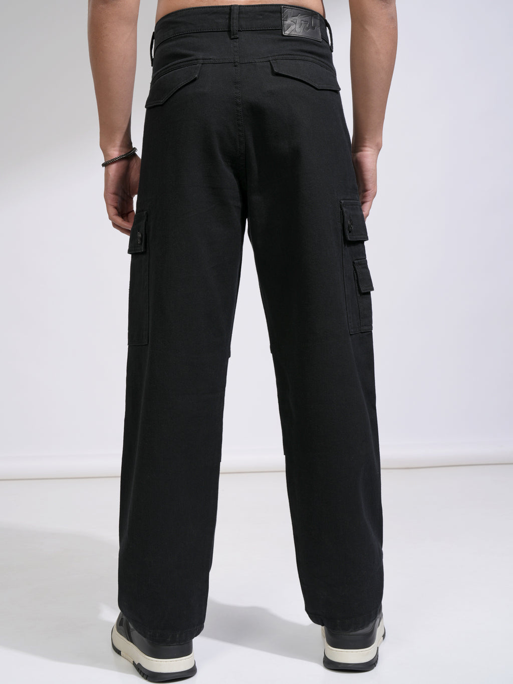 Highlander Men Black Straight Fit Stretchable Jeans - Black - Image 3
