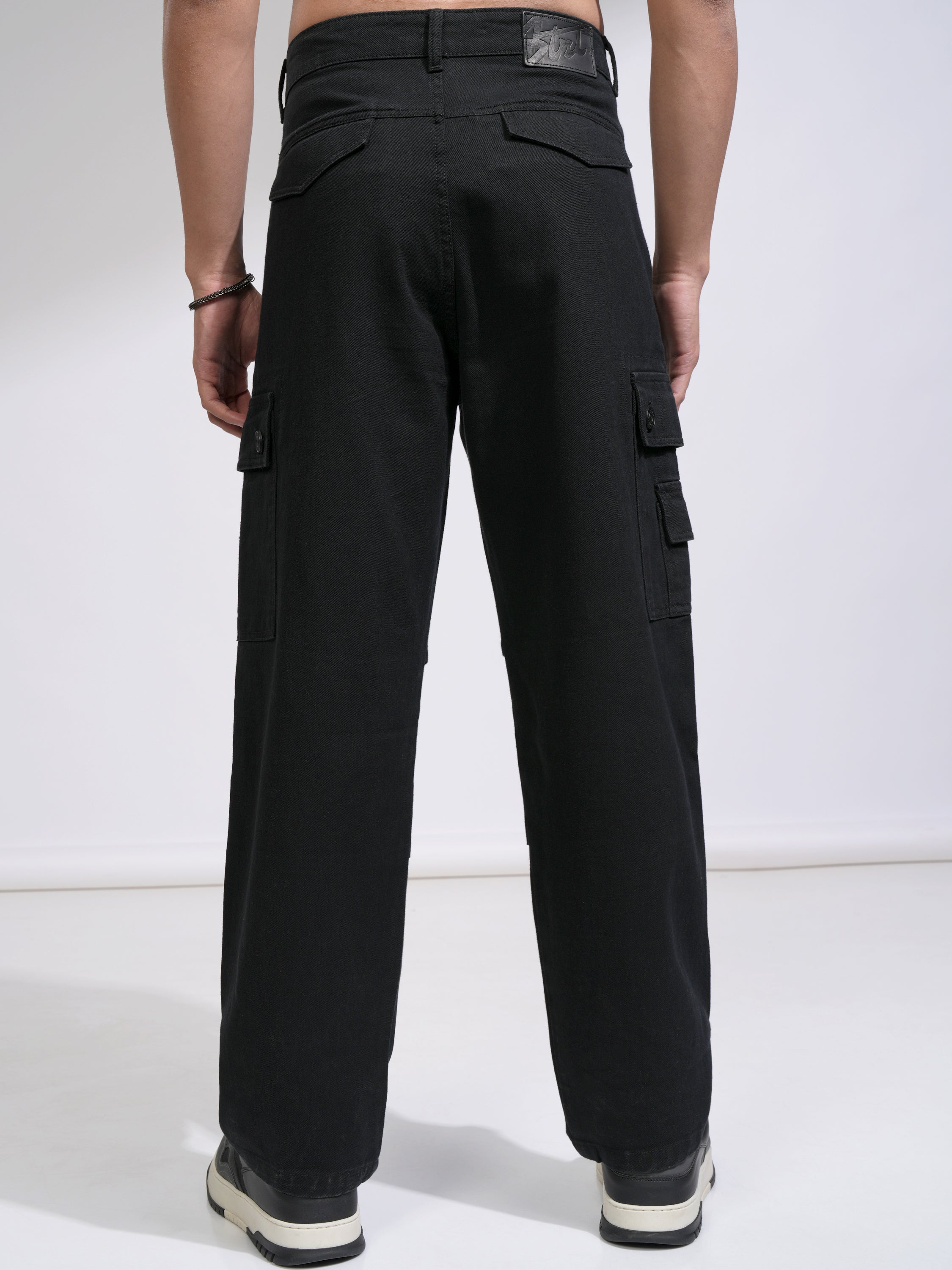 Highlander Men Black Straight Fit Stretchable Jeans - Black - Image 3