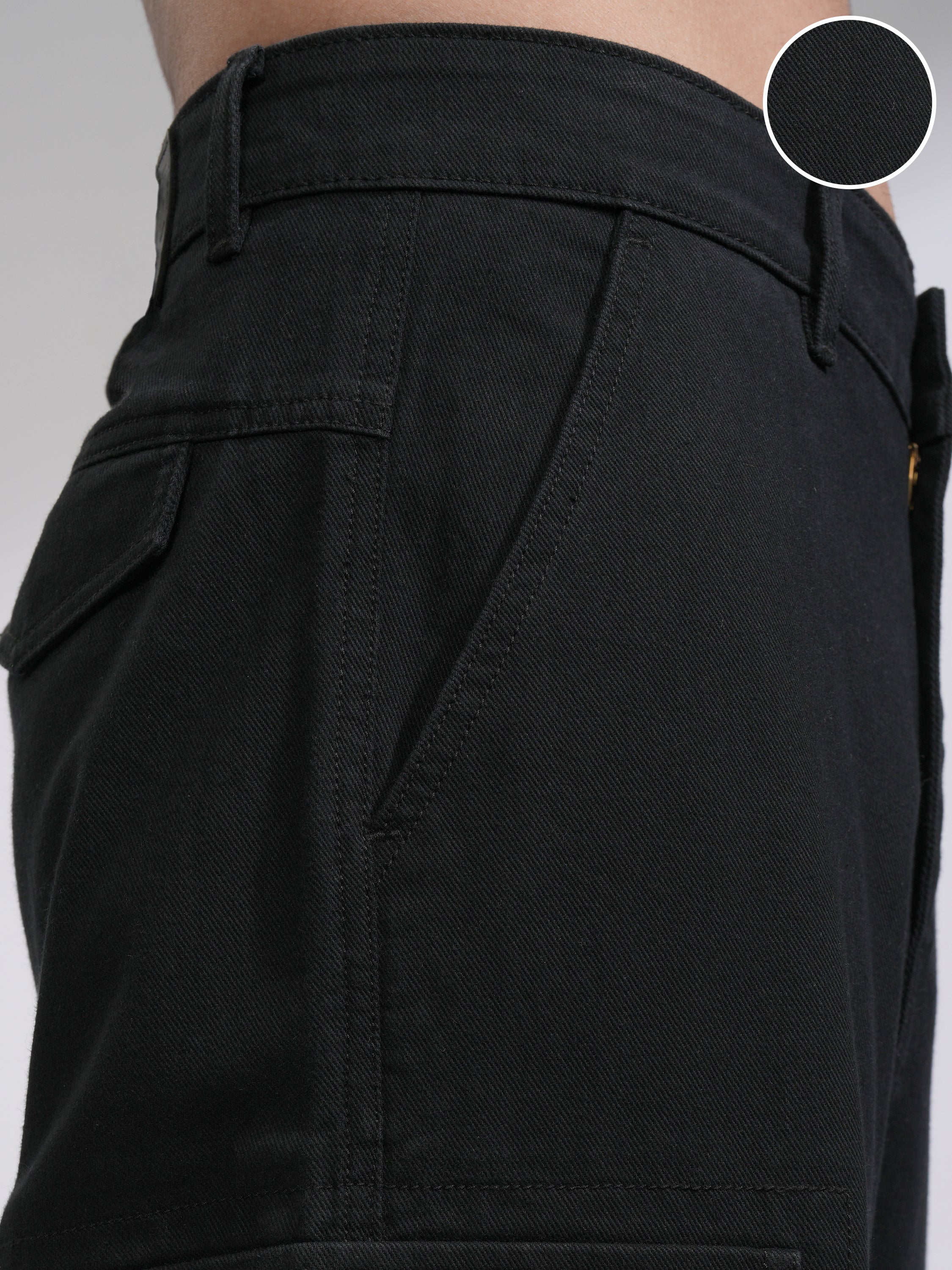 Highlander Men Black Straight Fit Stretchable Jeans - Black - Image 5