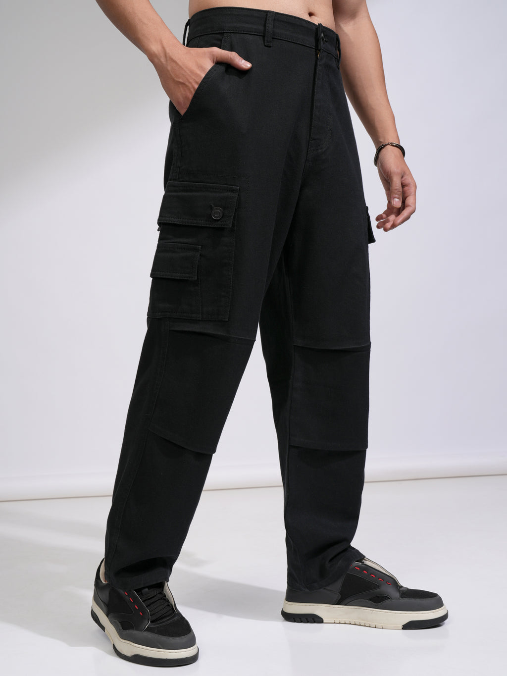 Highlander Men Black Straight Fit Stretchable Jeans - Black - Image 6