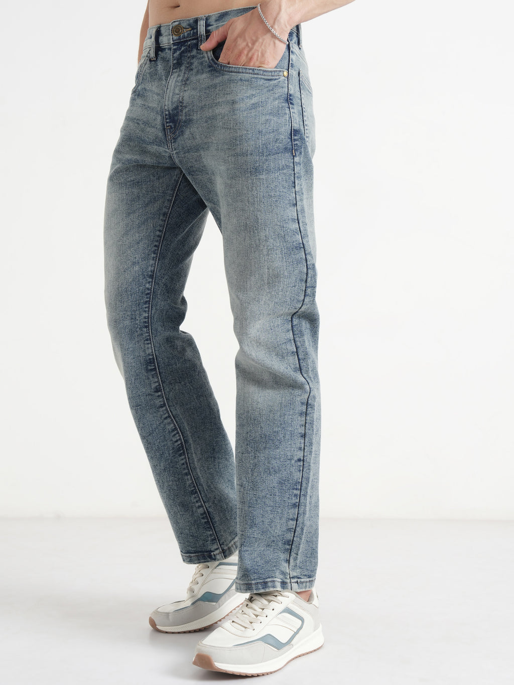 Highlander Men Blue Bootcut Stretchable Jeans - Blue - Image 4