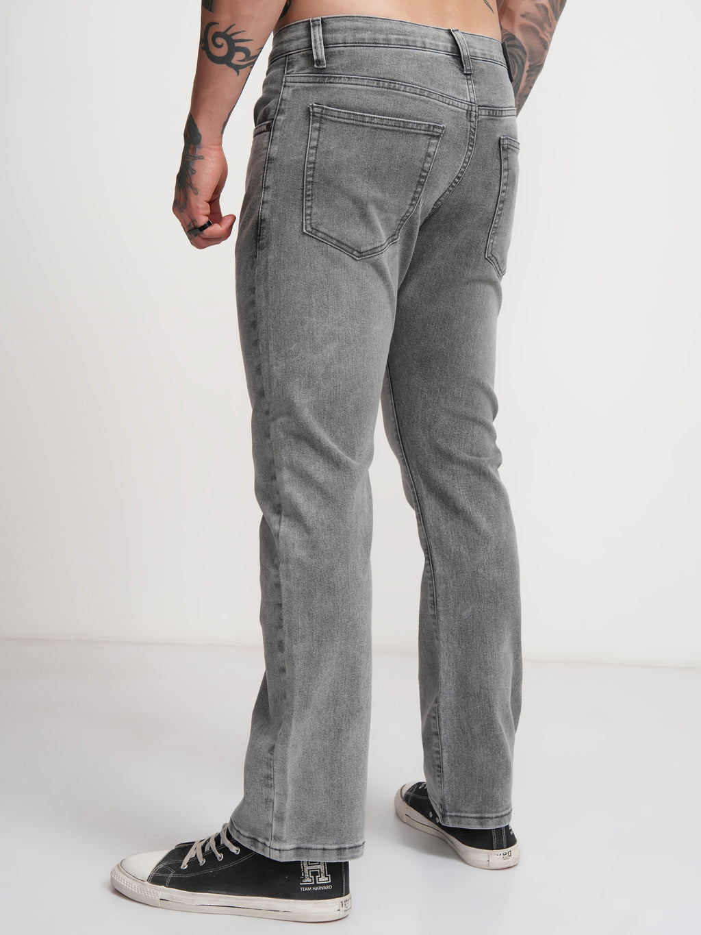 Highlander Men Grey Straight Fit Stretchable Jeans - Grey - Image 3