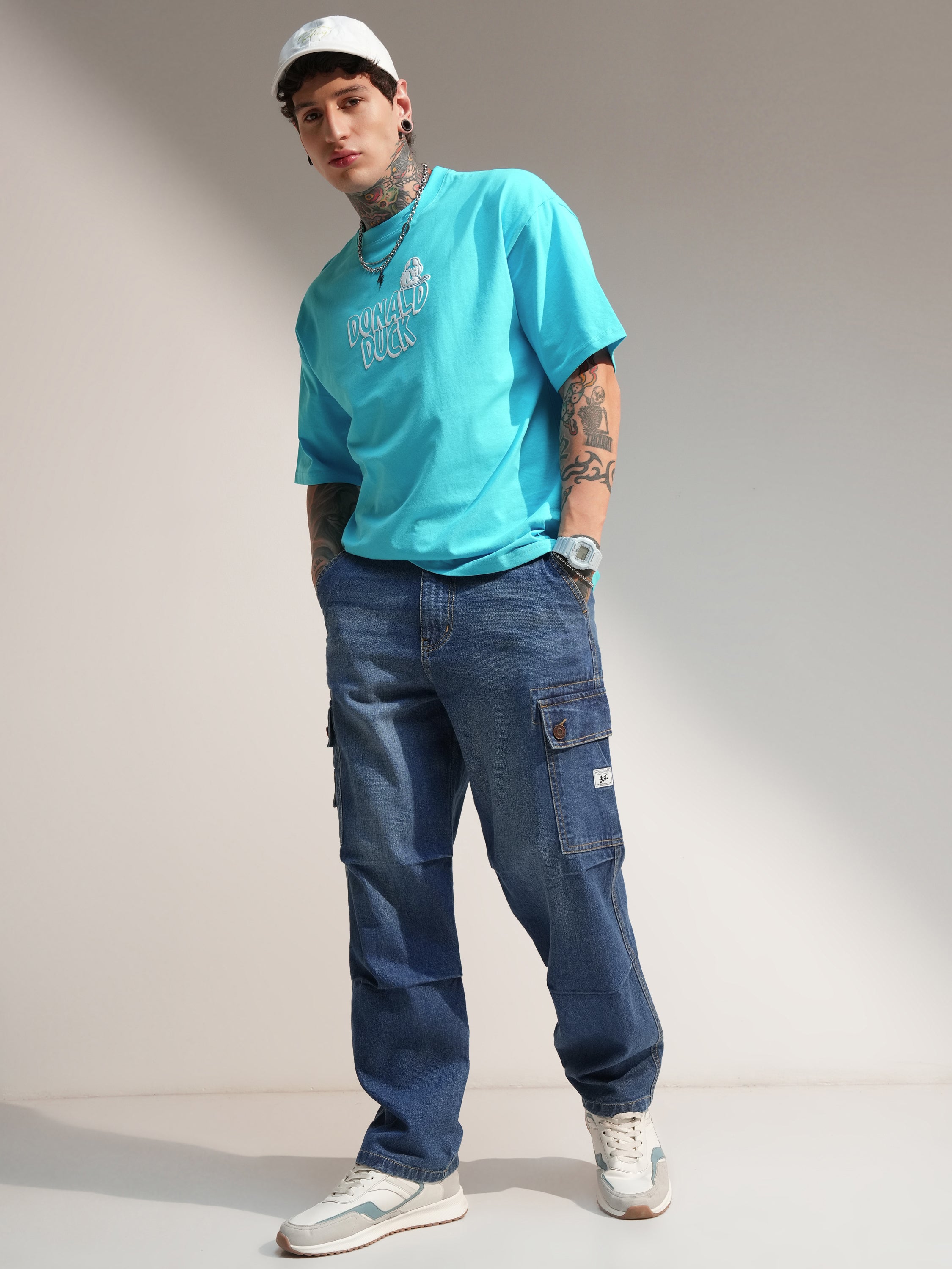 Highlander Men Blue Baggy Stretchable Jeans - Blue - Image 2