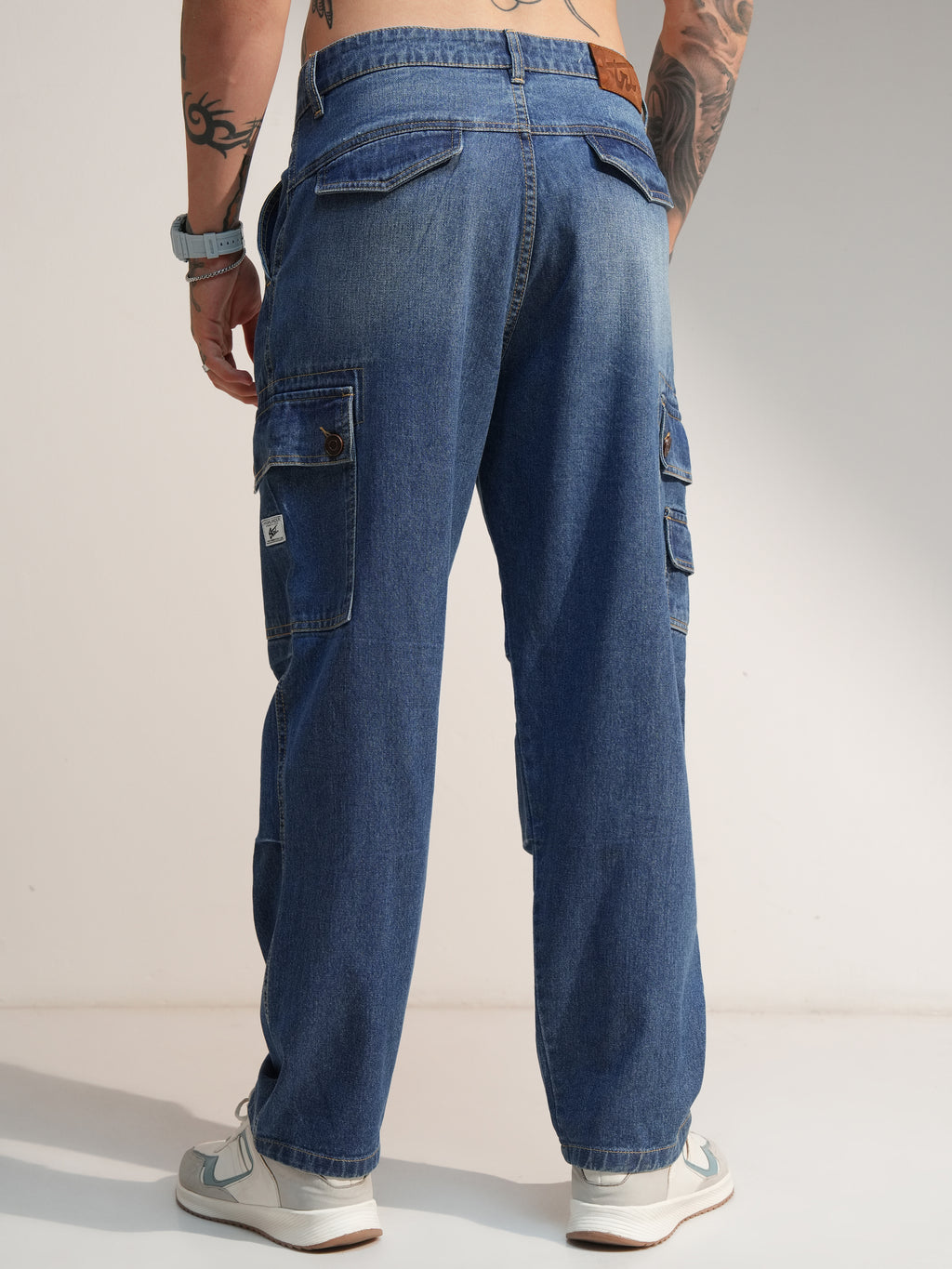 Highlander Men Blue Baggy Stretchable Jeans - Blue - Image 3