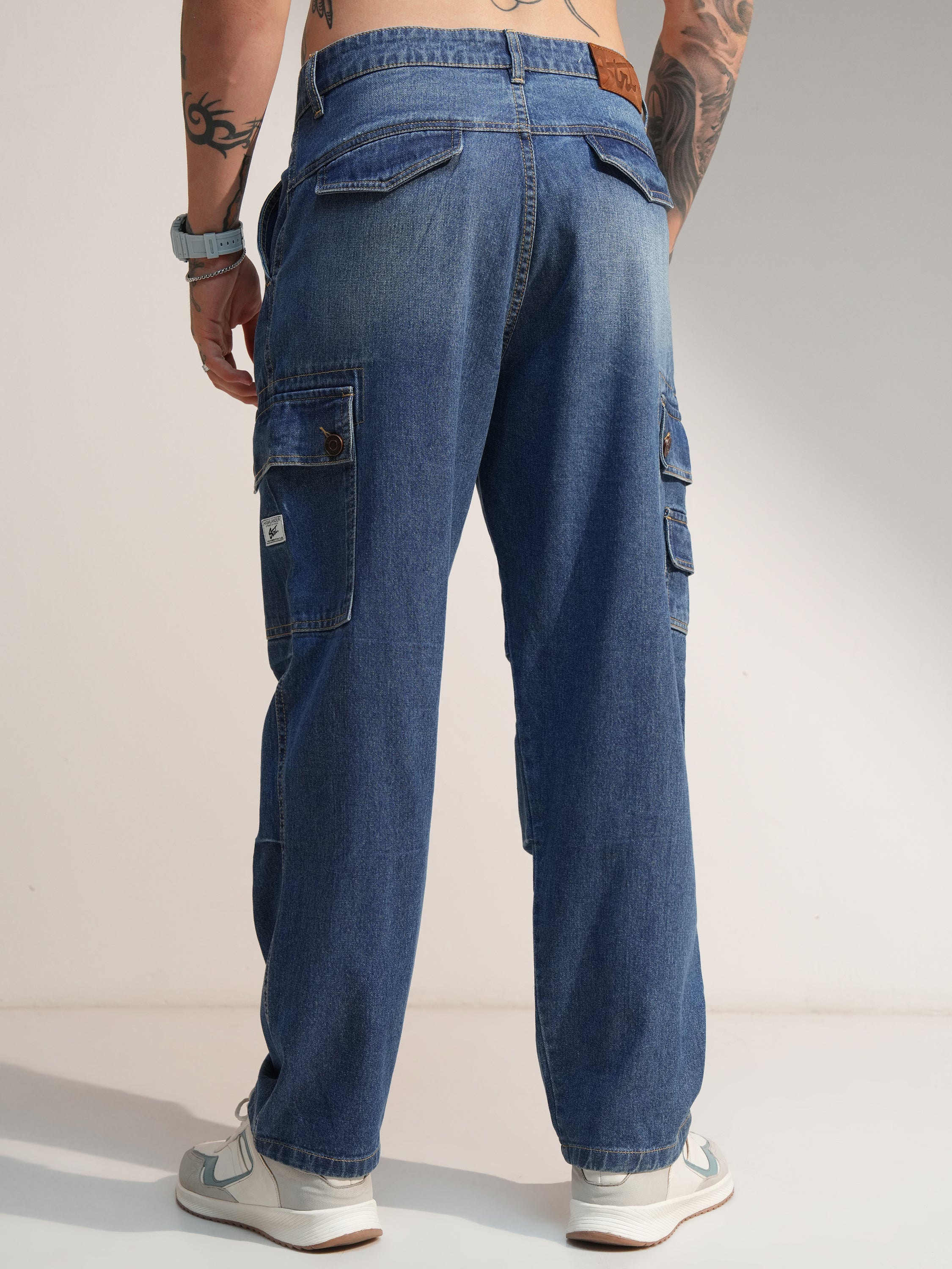 Highlander Men Blue Baggy Stretchable Jeans - Blue - Image 3