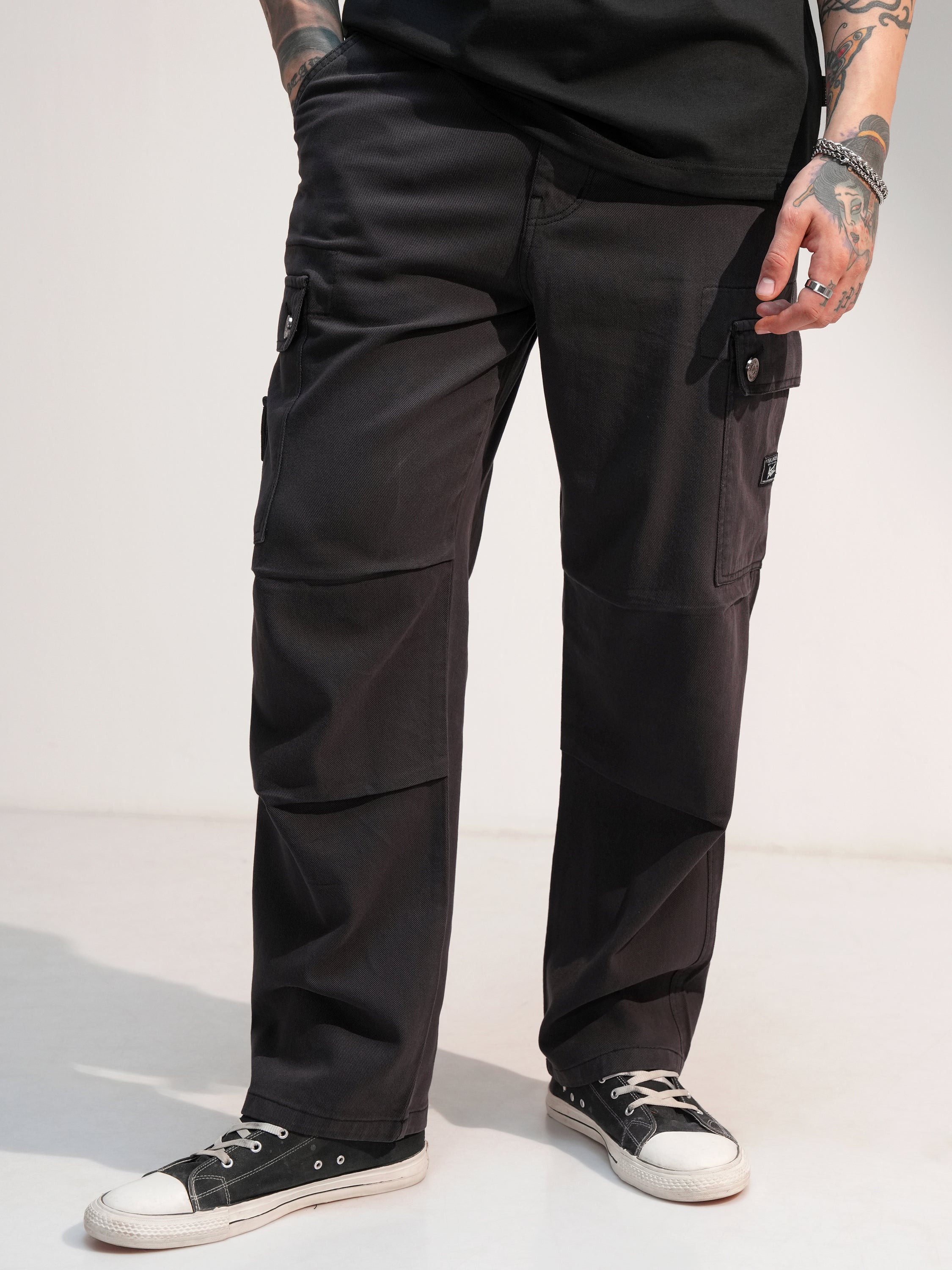 Highlander Men Grey Baggy Stretchable Jeans - Grey - Image 1