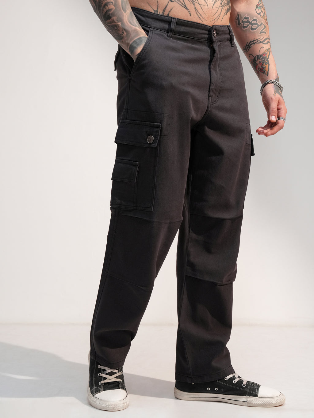 Highlander Men Grey Baggy Stretchable Jeans - Grey - Image 6
