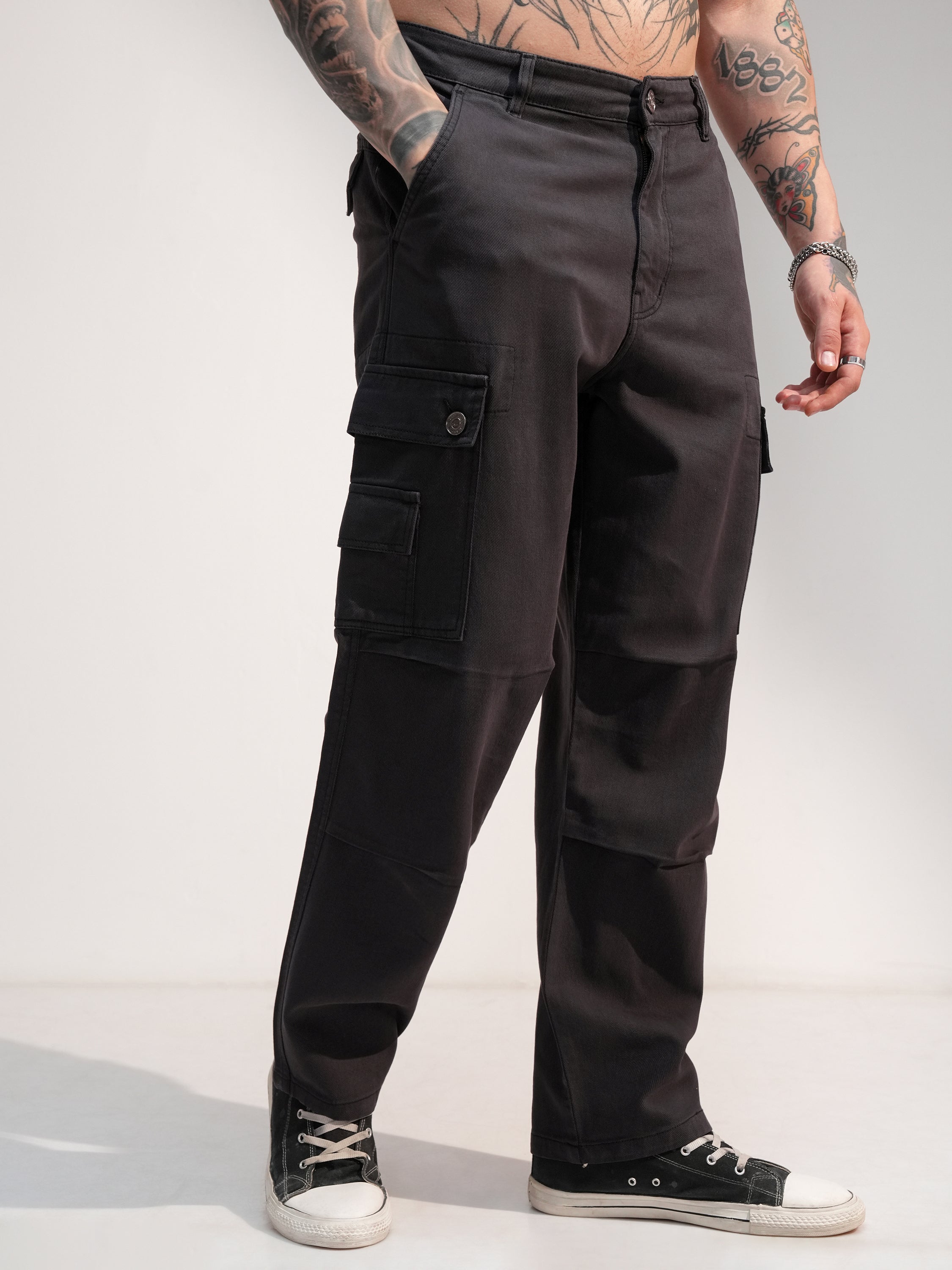 Highlander Men Grey Baggy Stretchable Jeans - Grey - Image 6