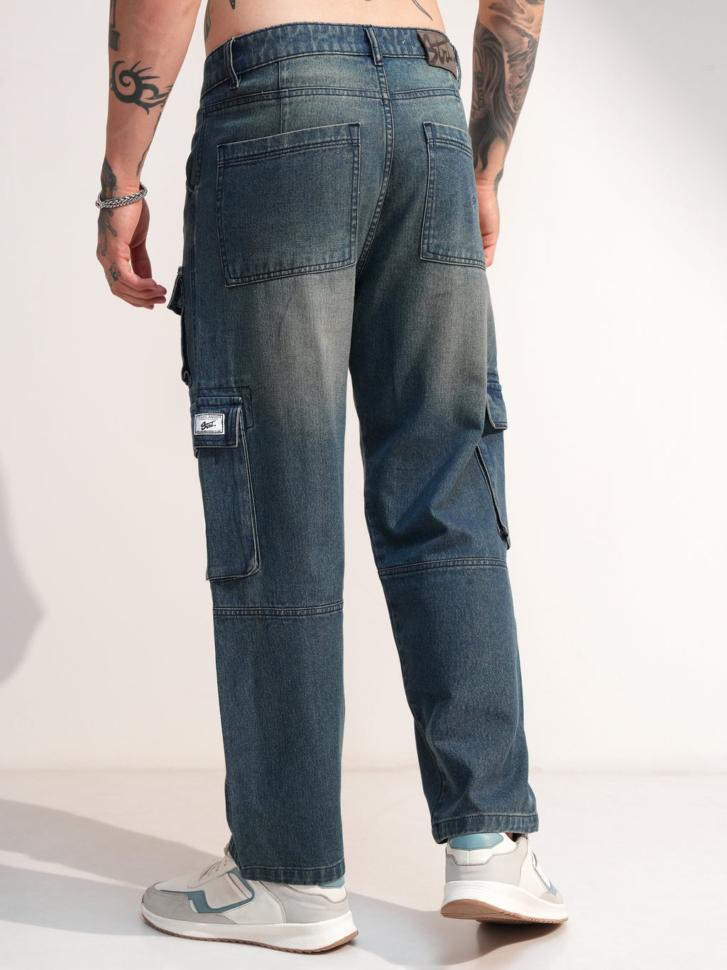Highlander Men Blue Baggy Stretchable Jeans - Blue - Image 3
