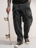 Highlander Men Grey Baggy Stretchable Jeans - Grey - Image 1