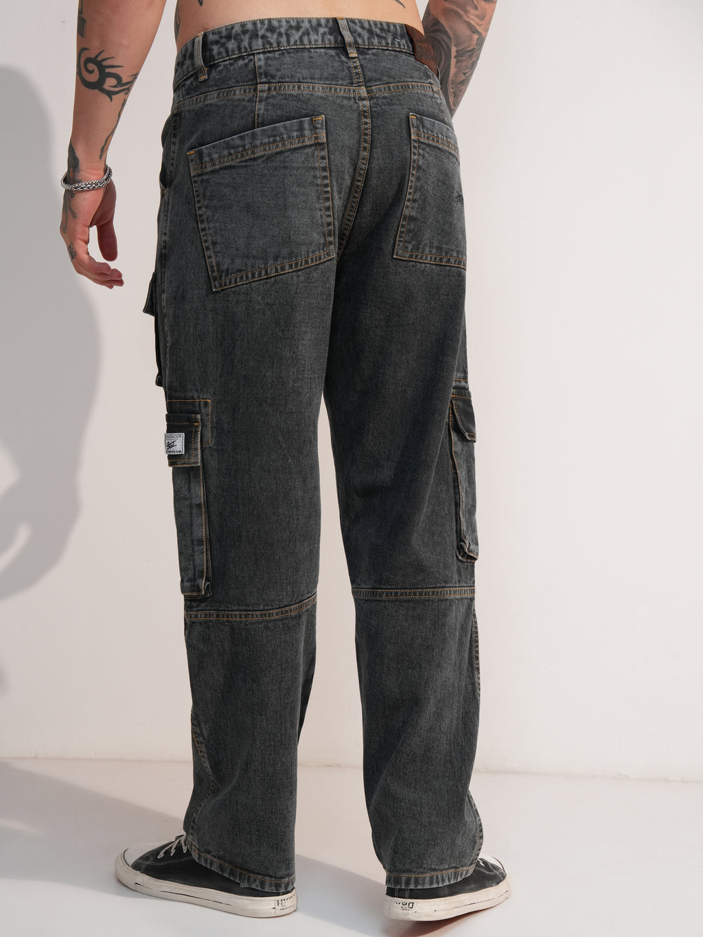 Highlander Men Grey Baggy Stretchable Jeans - Grey - Image 3