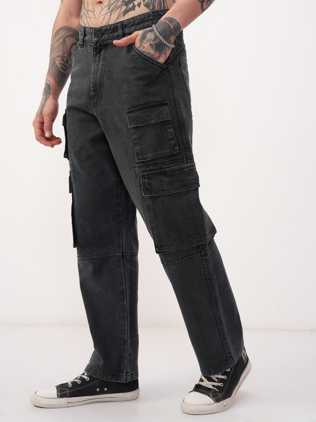 Highlander Men Grey Baggy Stretchable Jeans - Grey - Image 4