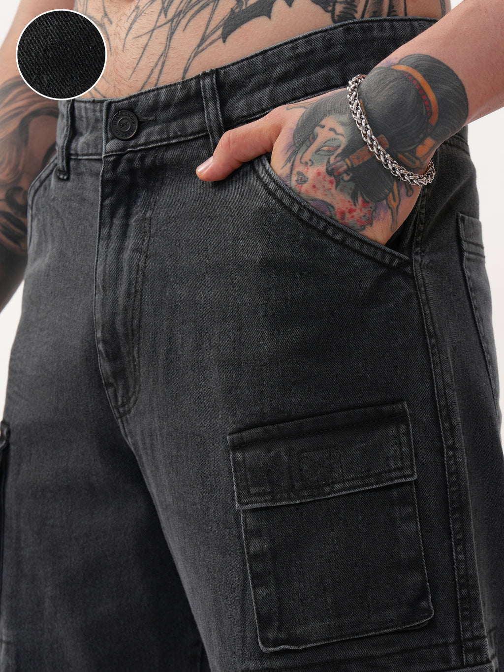 Highlander Men Grey Baggy Stretchable Jeans - Grey - Image 5