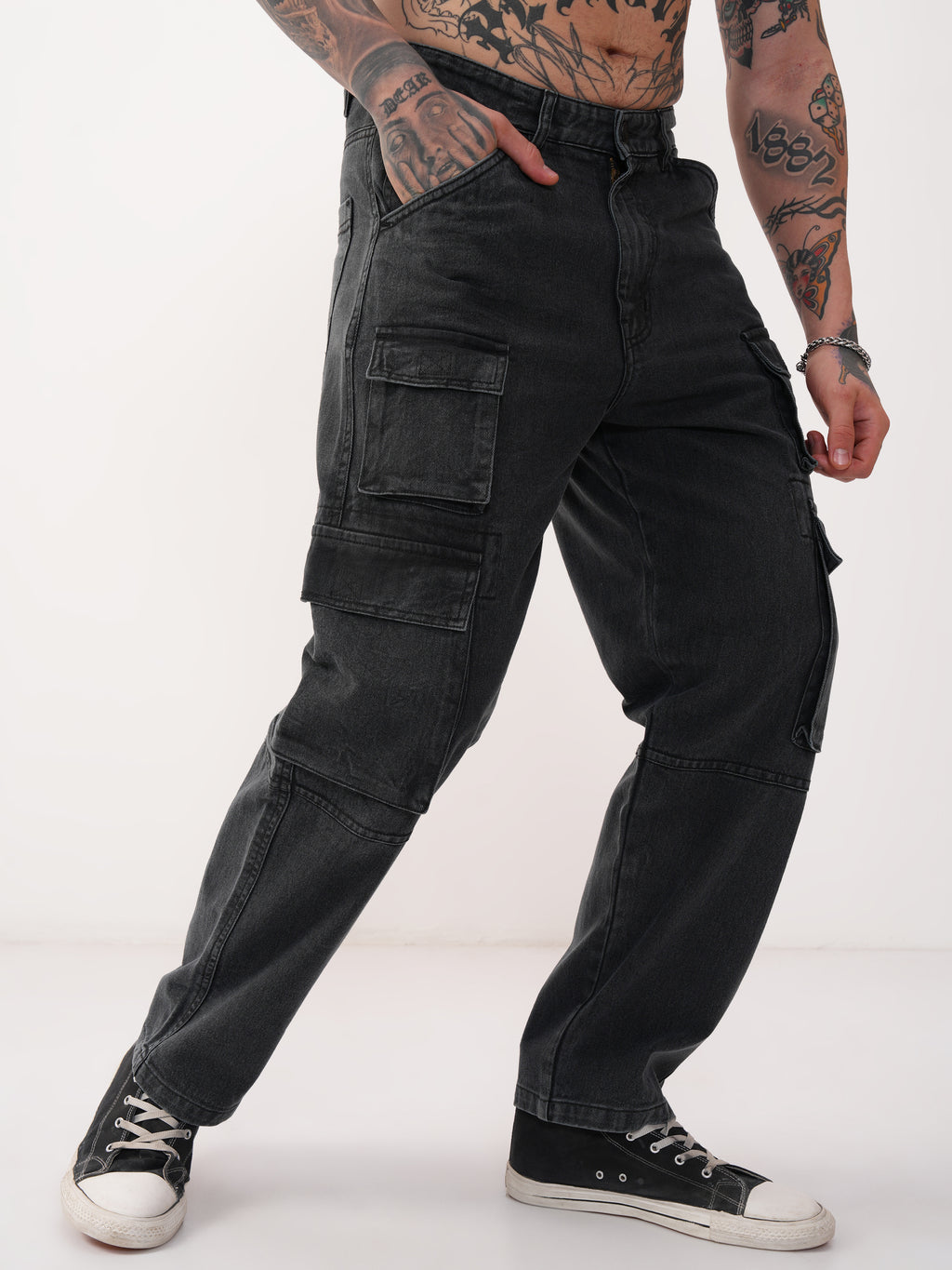 Highlander Men Grey Baggy Stretchable Jeans - Grey - Image 6