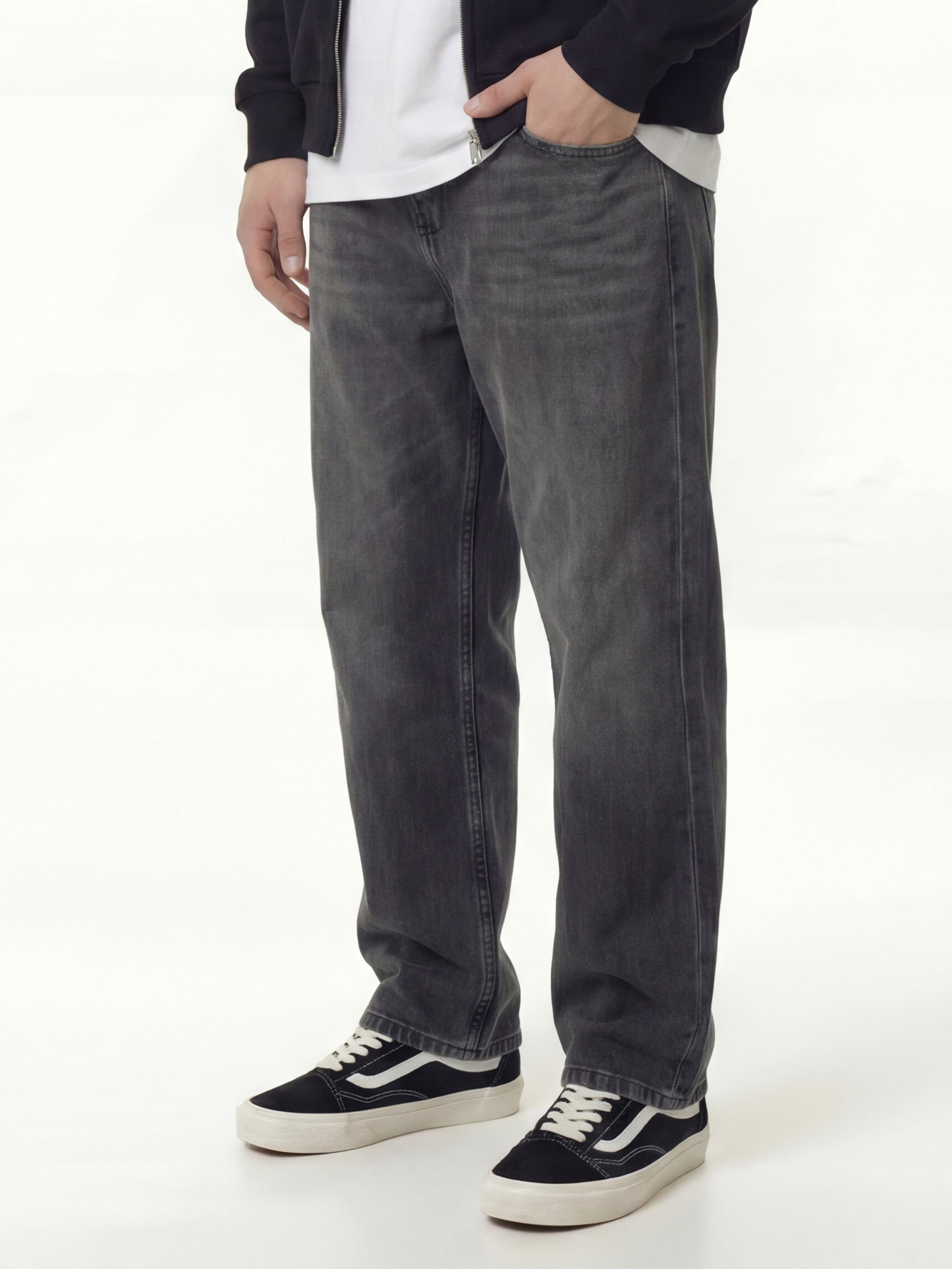 Highlander Men Grey Straight Fit Stretchable Jeans - Grey - Image 4