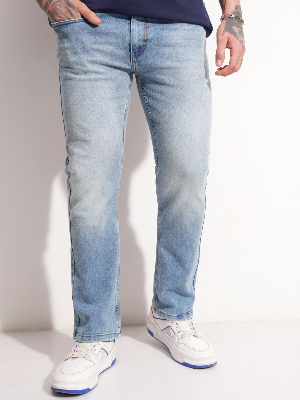 Highlander Men Blue Bootcut Stretchable Jeans - Blue - Image 1