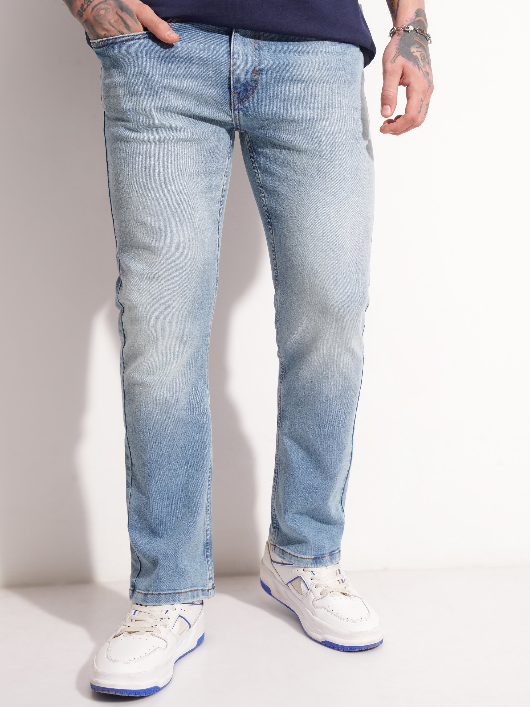 Highlander Men Blue Bootcut Stretchable Jeans - Blue - Image 1