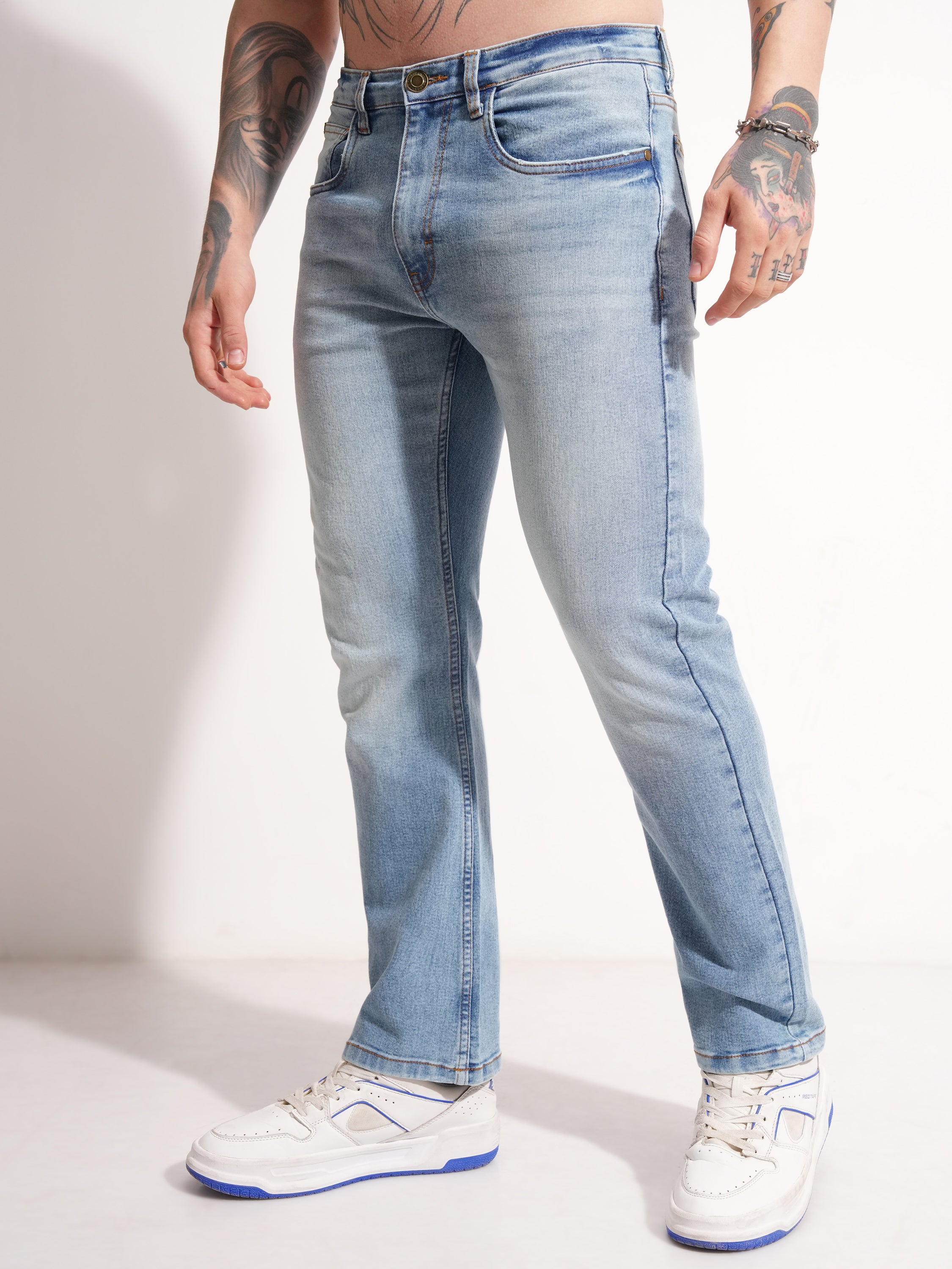 Highlander Men Blue Bootcut Stretchable Jeans - Blue - Image 4