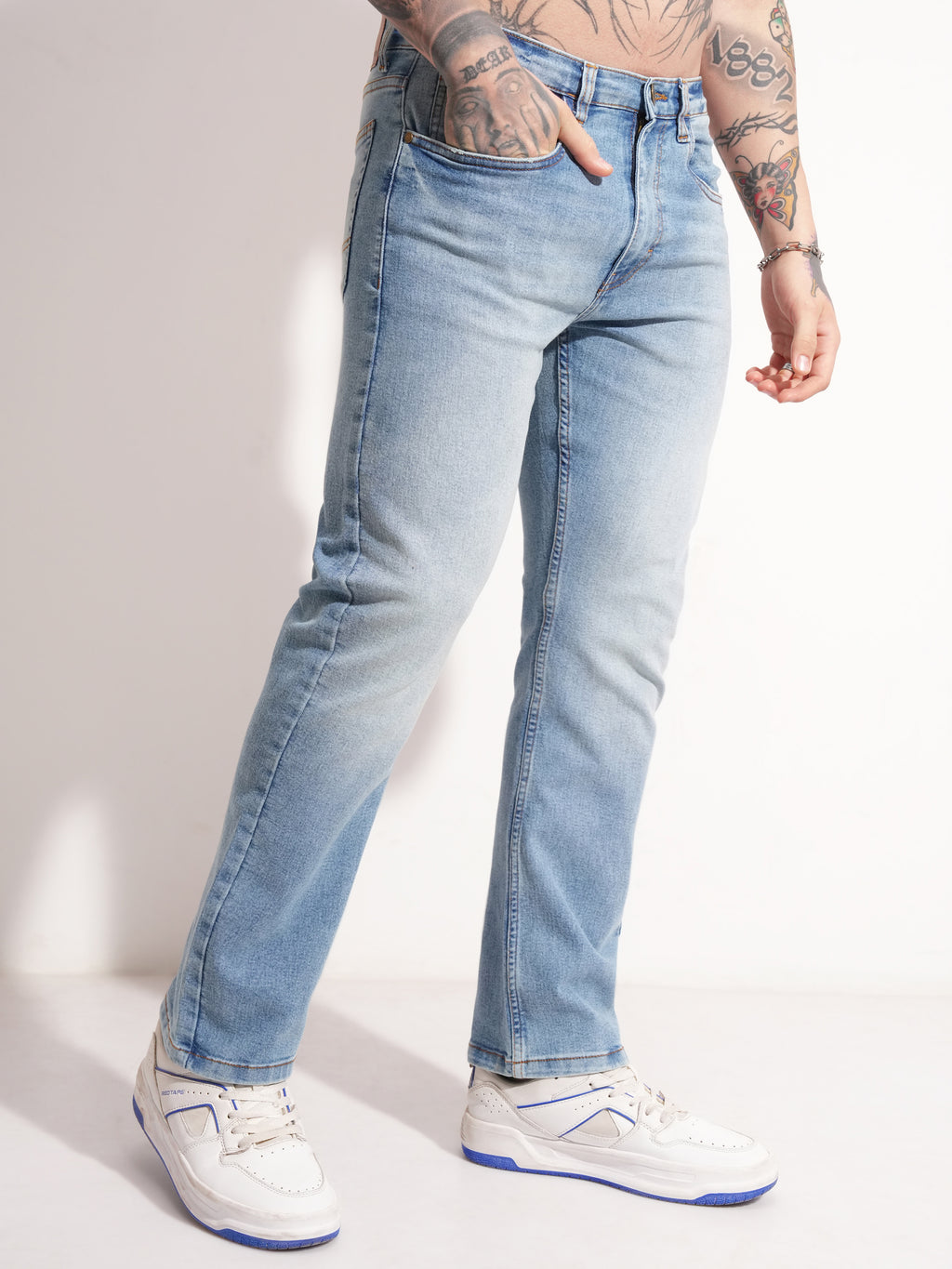 Highlander Men Blue Bootcut Stretchable Jeans - Blue - Image 6