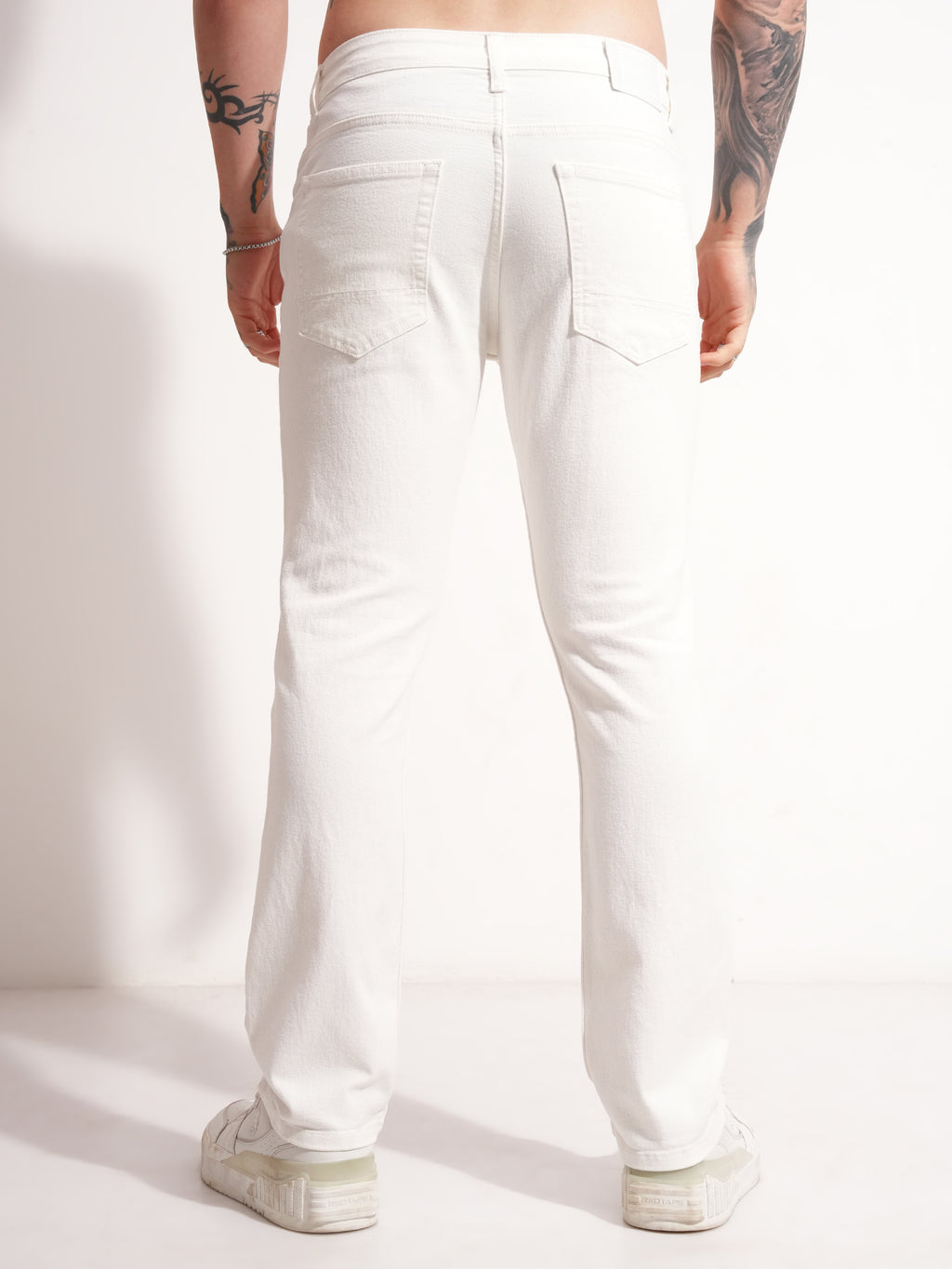 Highlander Men White Slim Fit Stretchable Jeans - White - Image 3