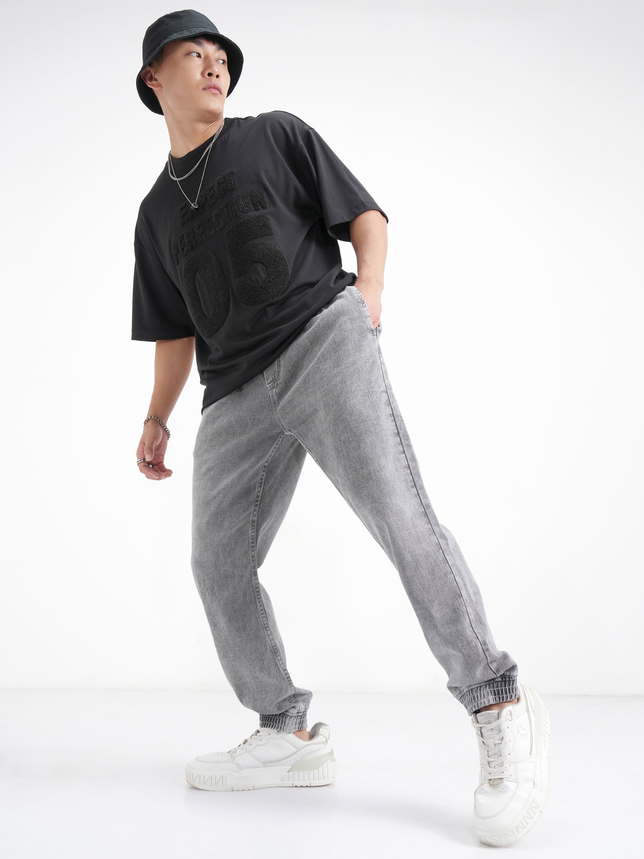 Highlander Men Grey Jogger Jeans - Grey - Image 2