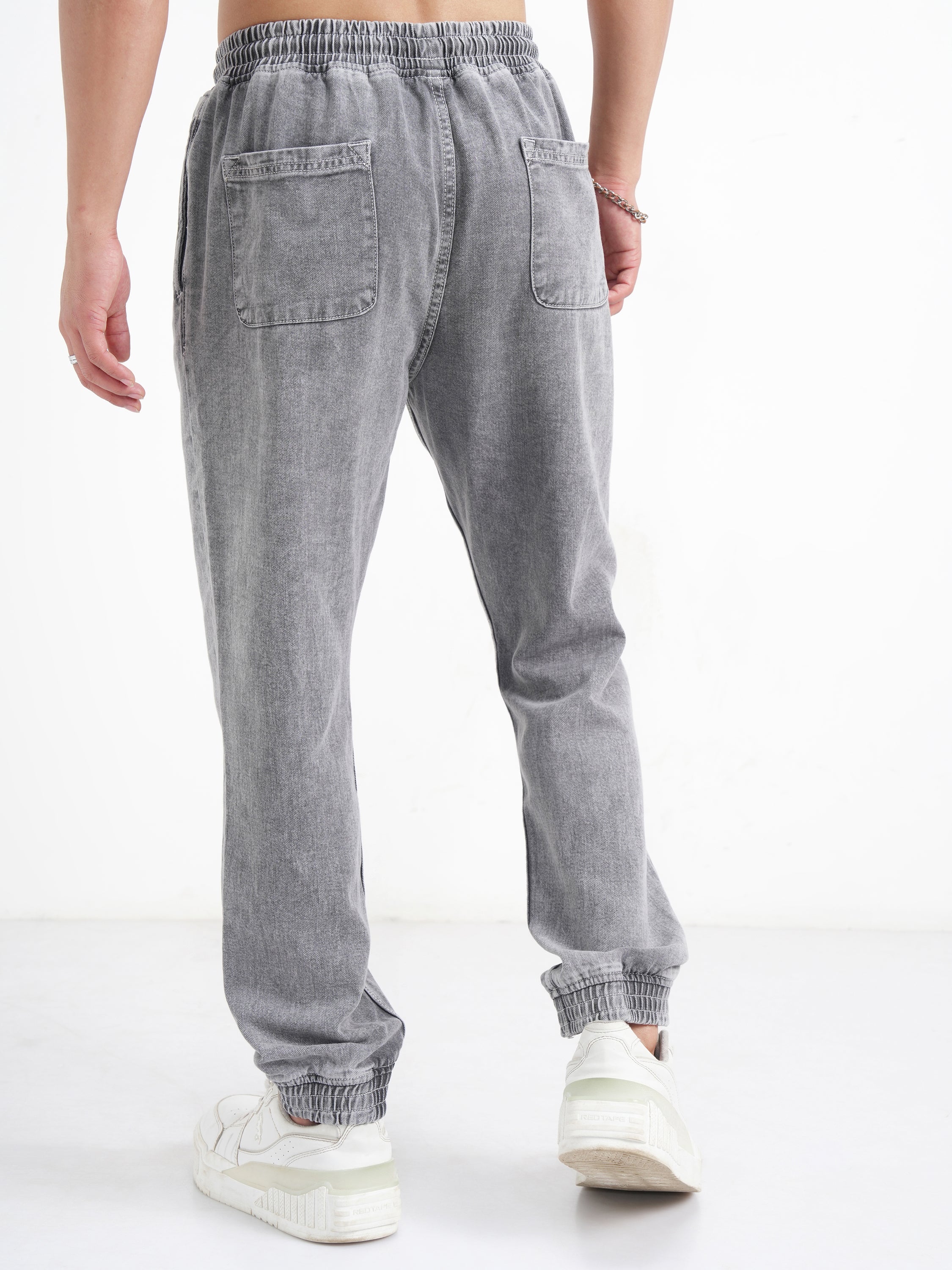 Highlander Men Grey Jogger Jeans - Grey - Image 3